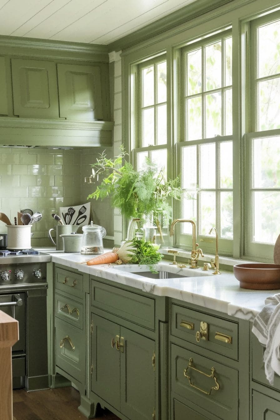 Add One Unique Green Feature for Olive Green Kitchen 1710821302 1