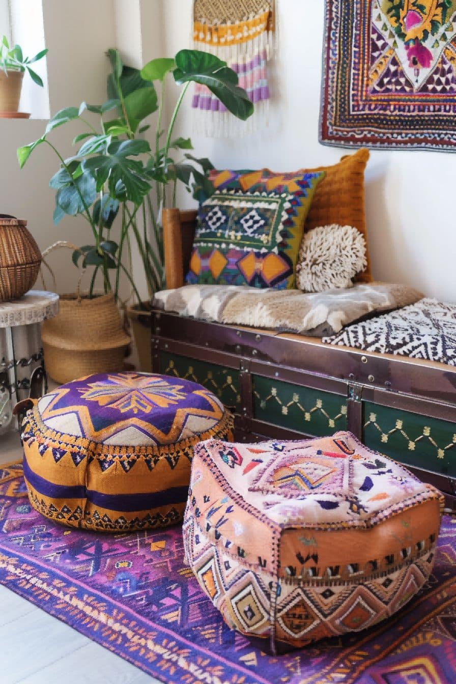 Add a pouf or two or three For Boho Living Room Ideas 1711341369 1