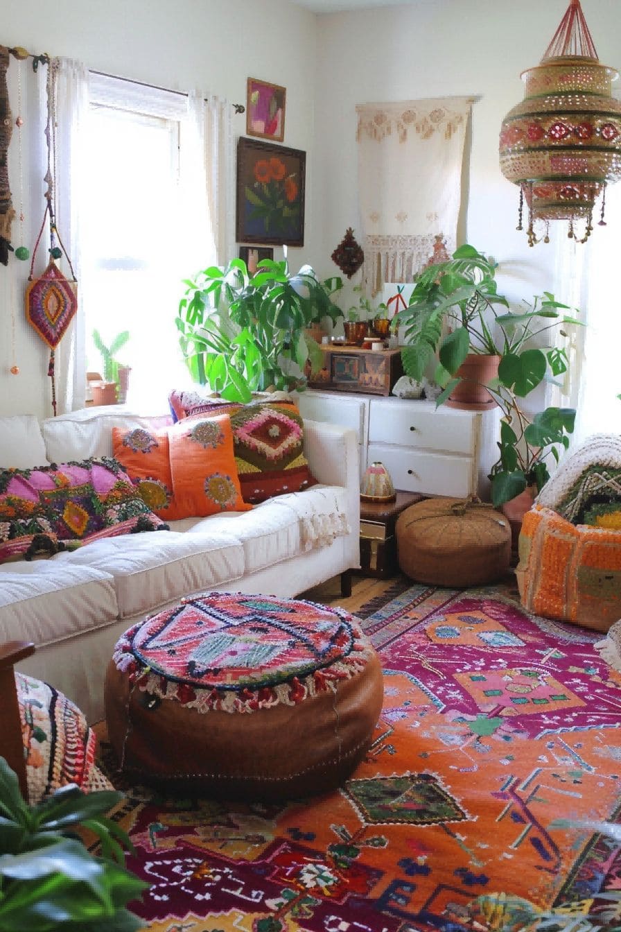 Add a pouf or two or three For Boho Living Room Ideas 1711341369 2