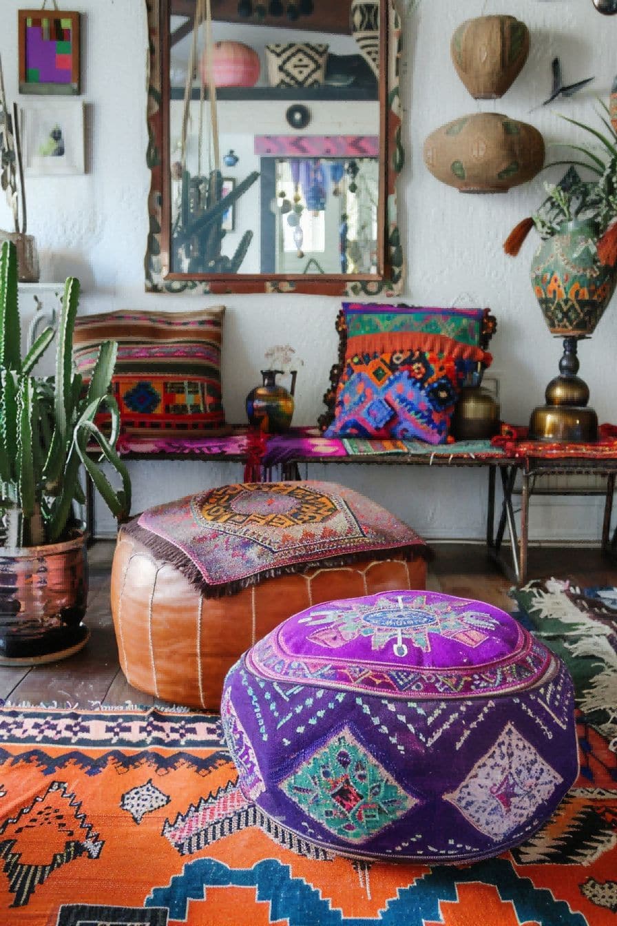 Add a pouf or two or three For Boho Living Room Ideas 1711341369 3