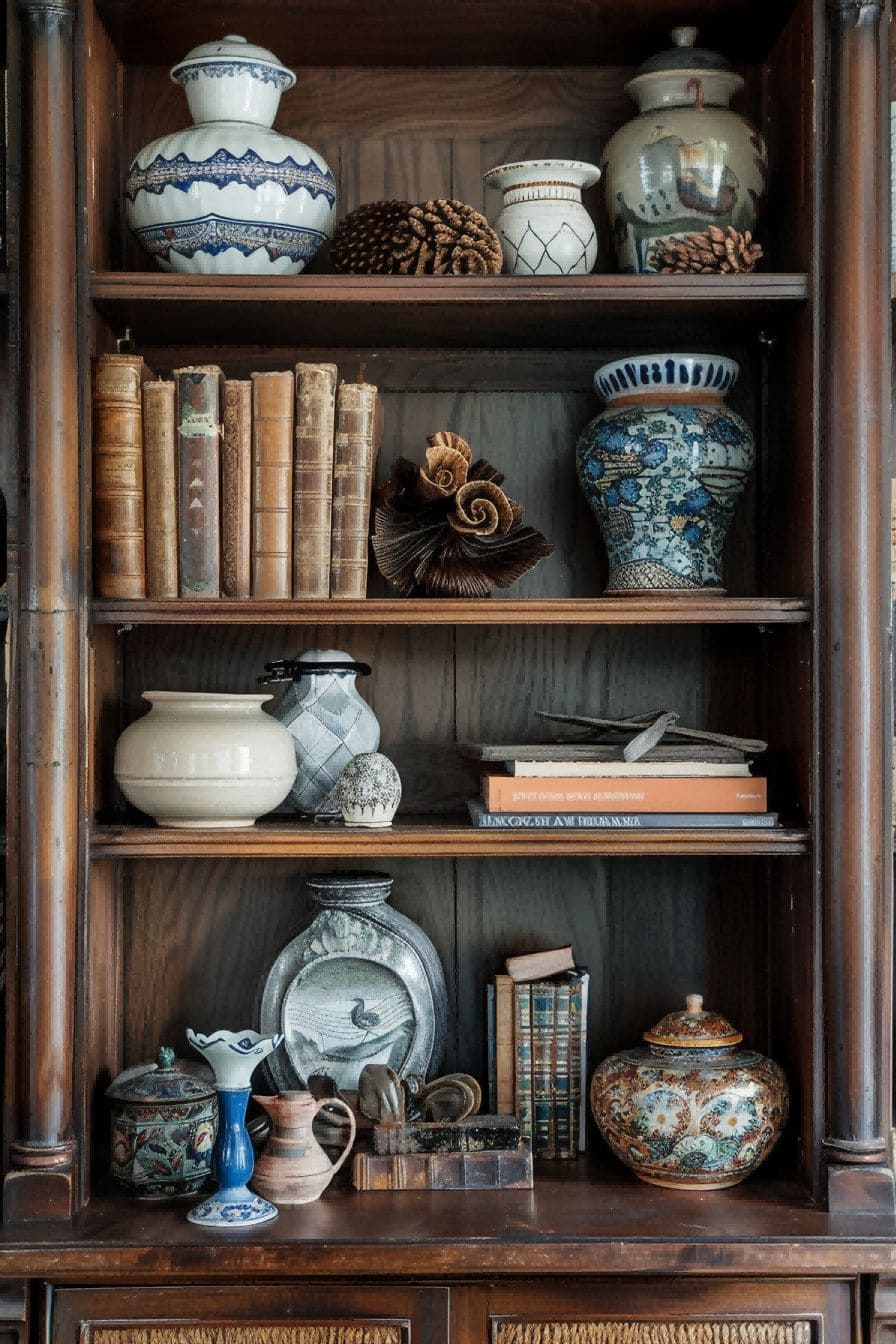 Antiques Work Well With Open Shelves 1710421928 2