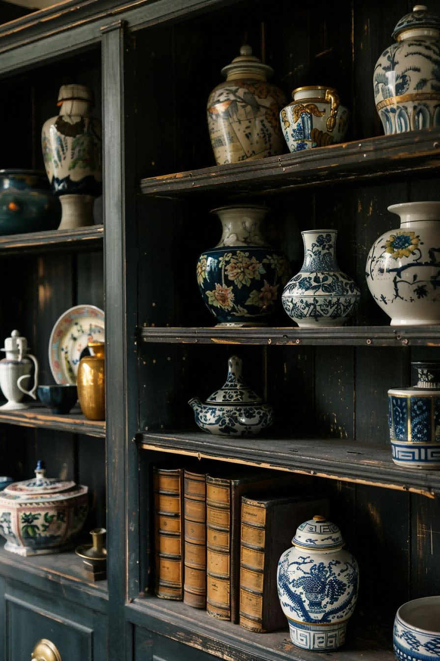 Antiques Work Well With Open Shelves 1710421928 3