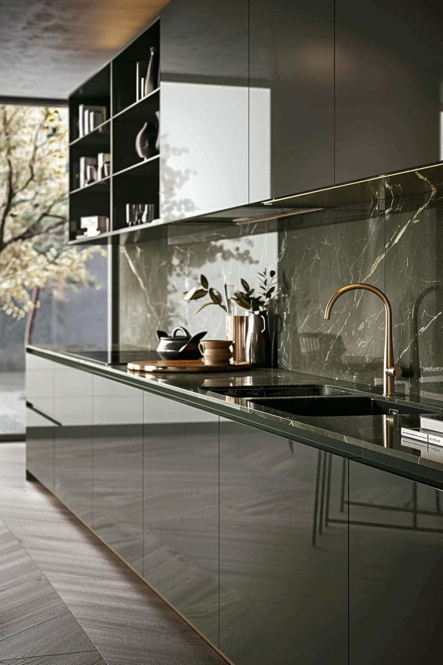 Balance Light and Dark for Olive Green Kitchen 1710824011 4