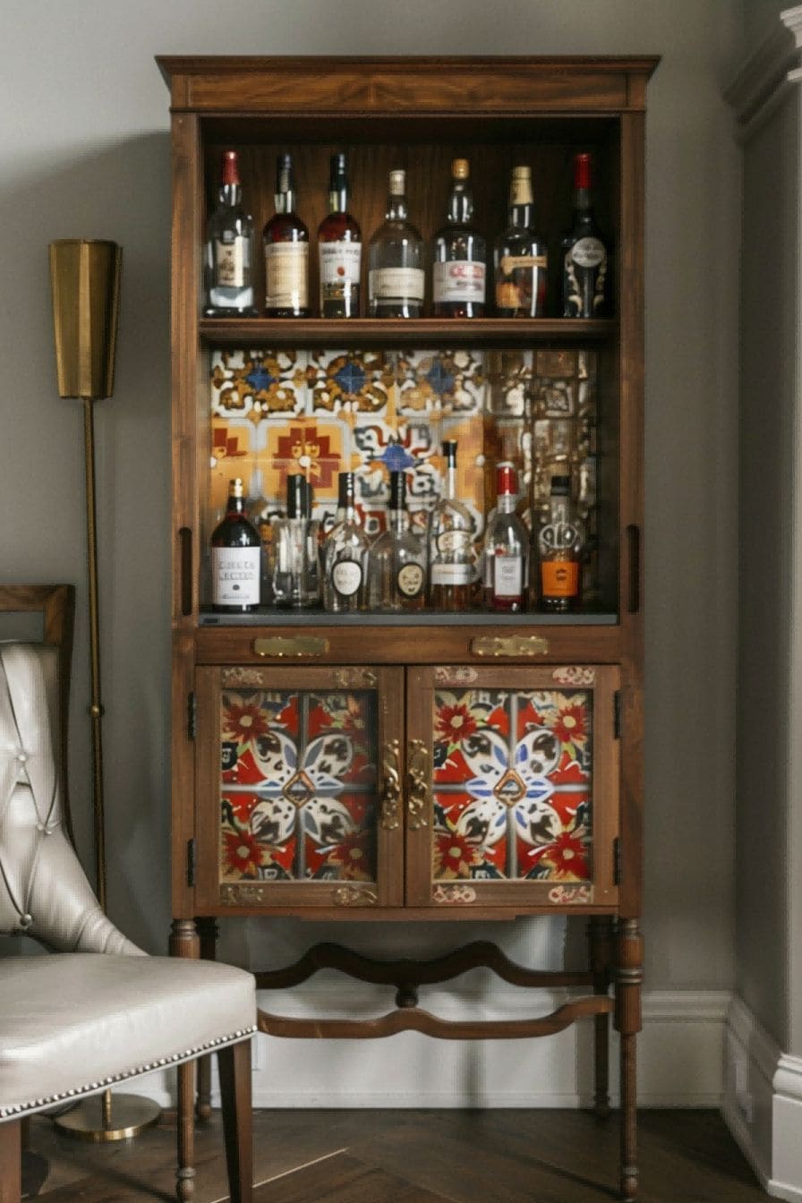 Bar Cabinet With Patterned Backsplash 1710424275 1