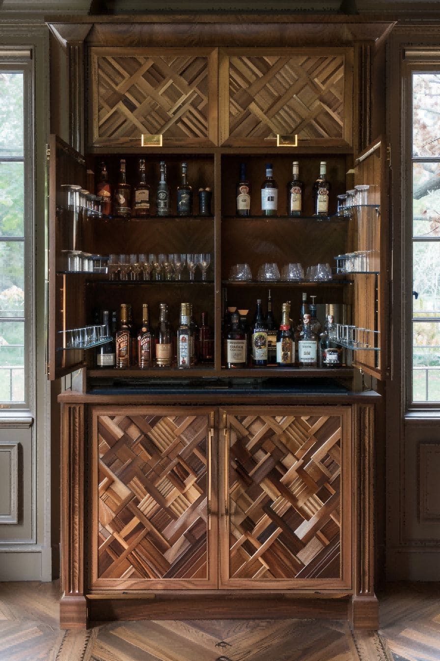 Bar Cabinet With Patterned Backsplash 1710424275 3