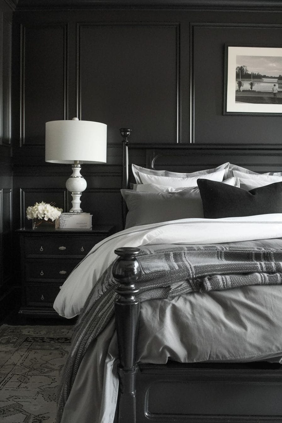 Black and Gray for Bedroom Color Schemes 1711200034 2