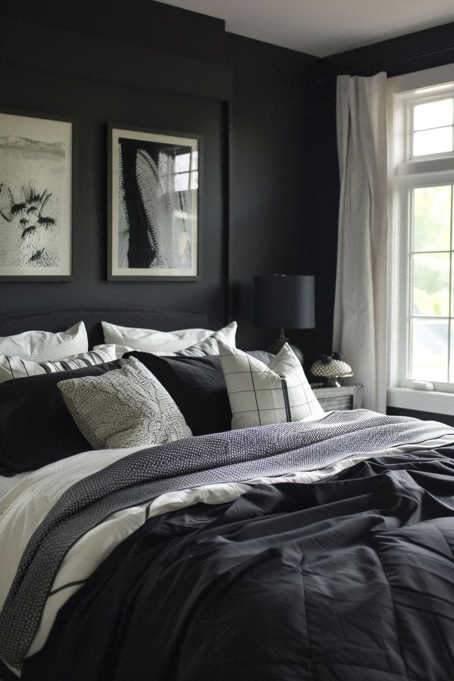 Black and Gray for Bedroom Color Schemes 1711200034 3