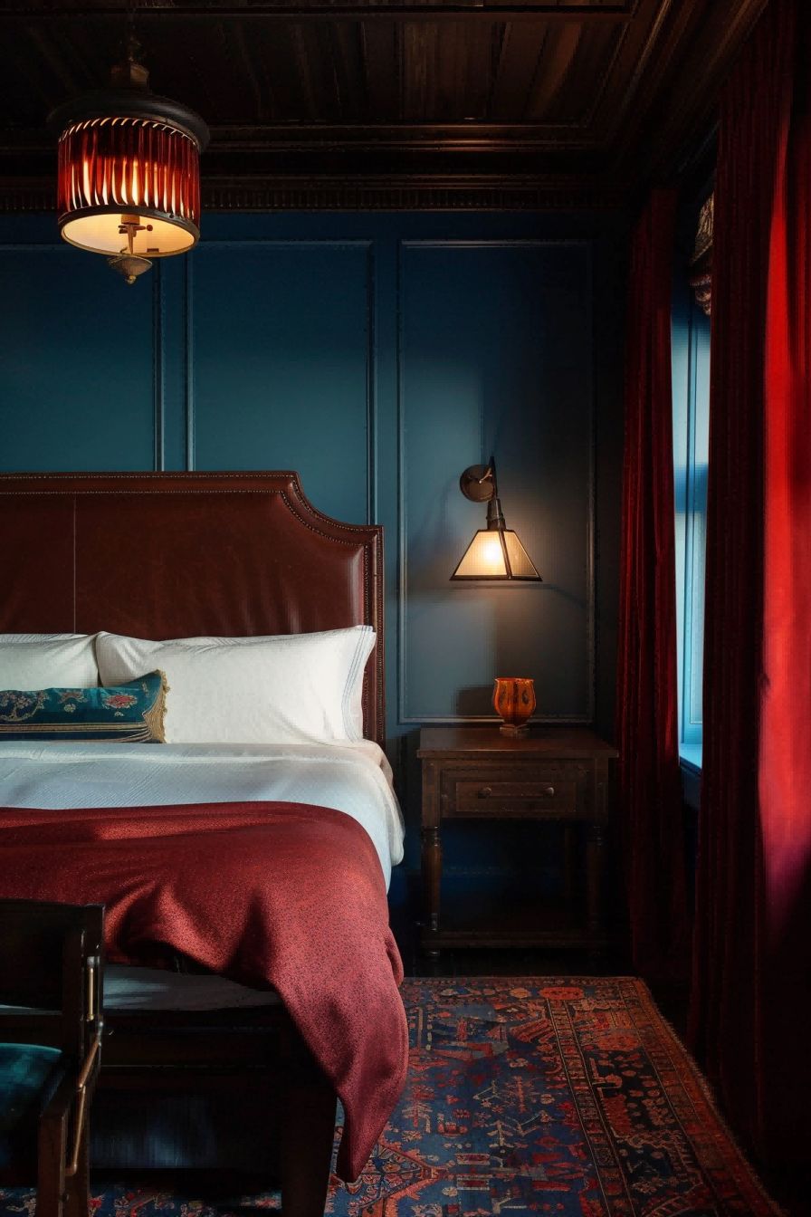 Blue Burgundy and Brown for Bedroom Color Schemes 1711183794 3