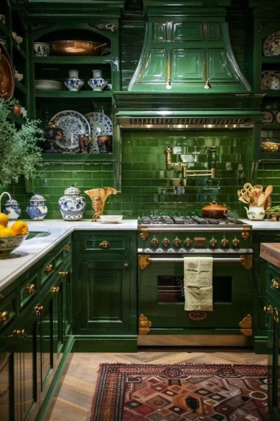 Bold and Moody Green Backsplash for Olive Green Kitch 1710817952 3