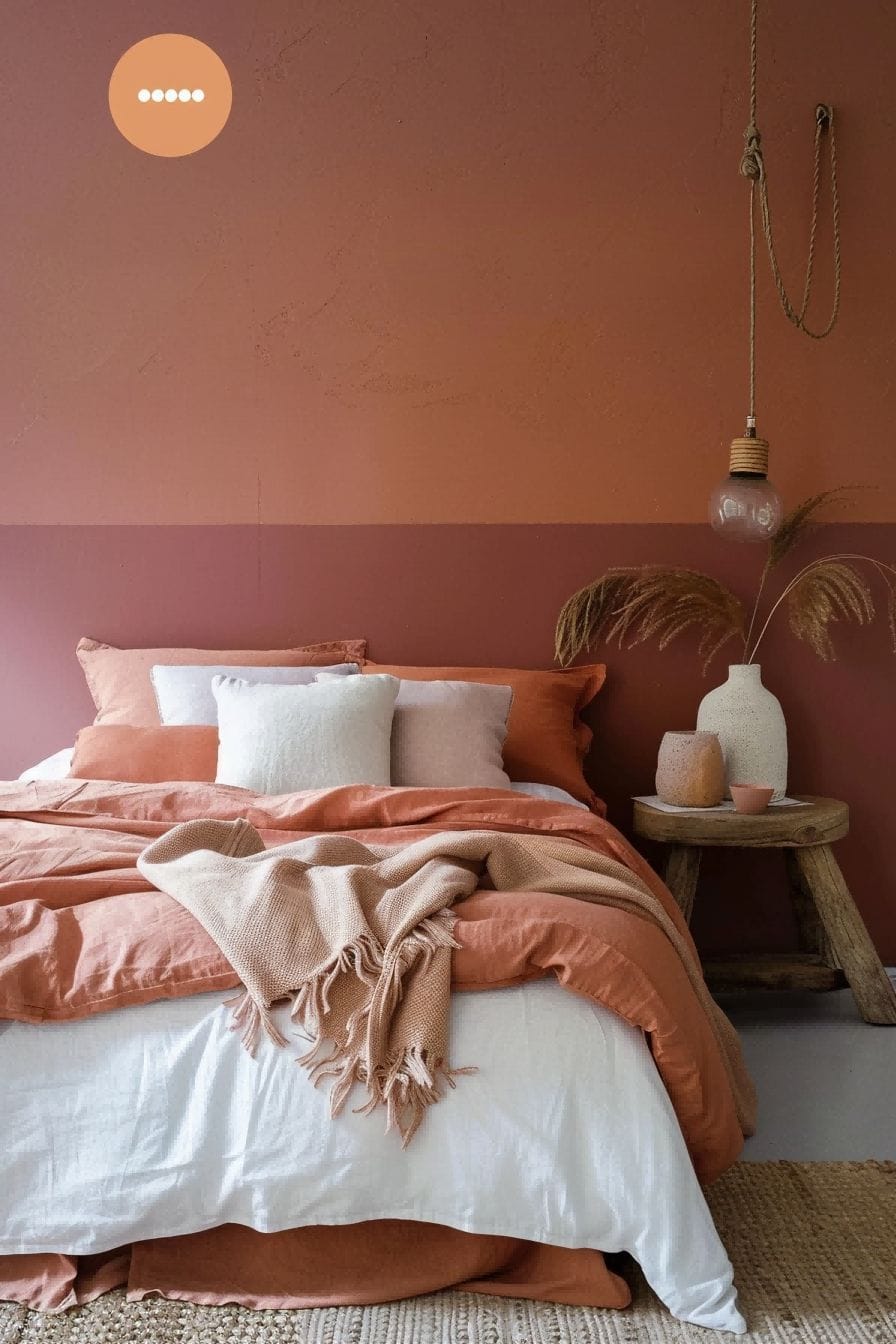 Burnt Orange Dusty Pink Crisp White for Bedroom Col 1711188381 2