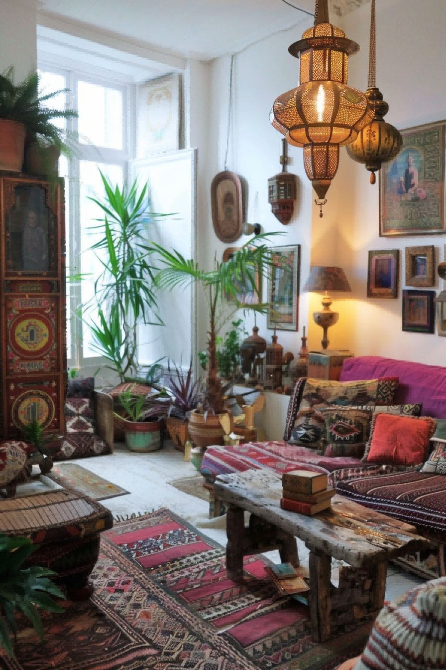 Busy eclecticism is encouraged For Boho Living Room I 1711339559 3