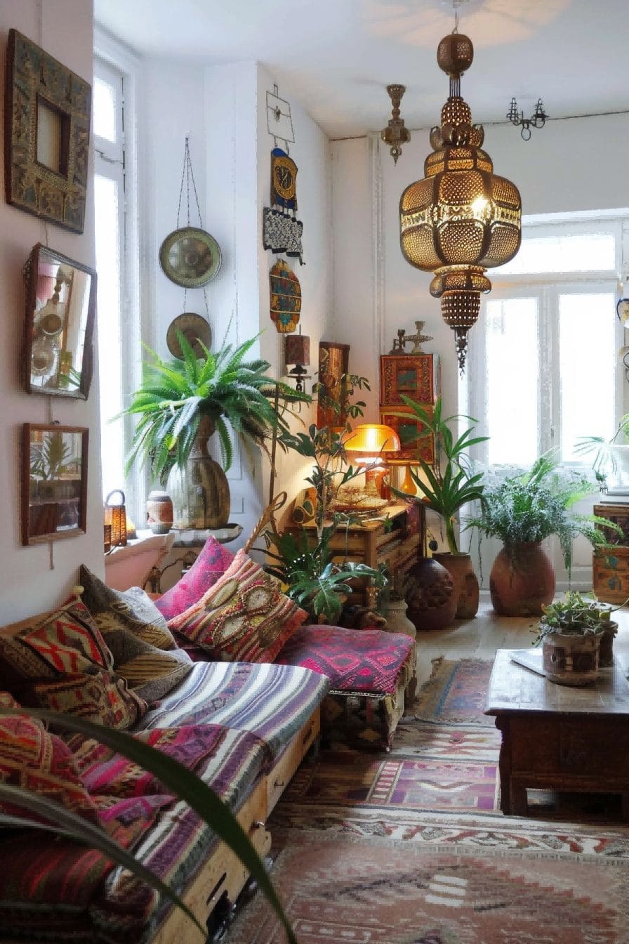 Busy eclecticism is encouraged For Boho Living Room I 1711339559 4