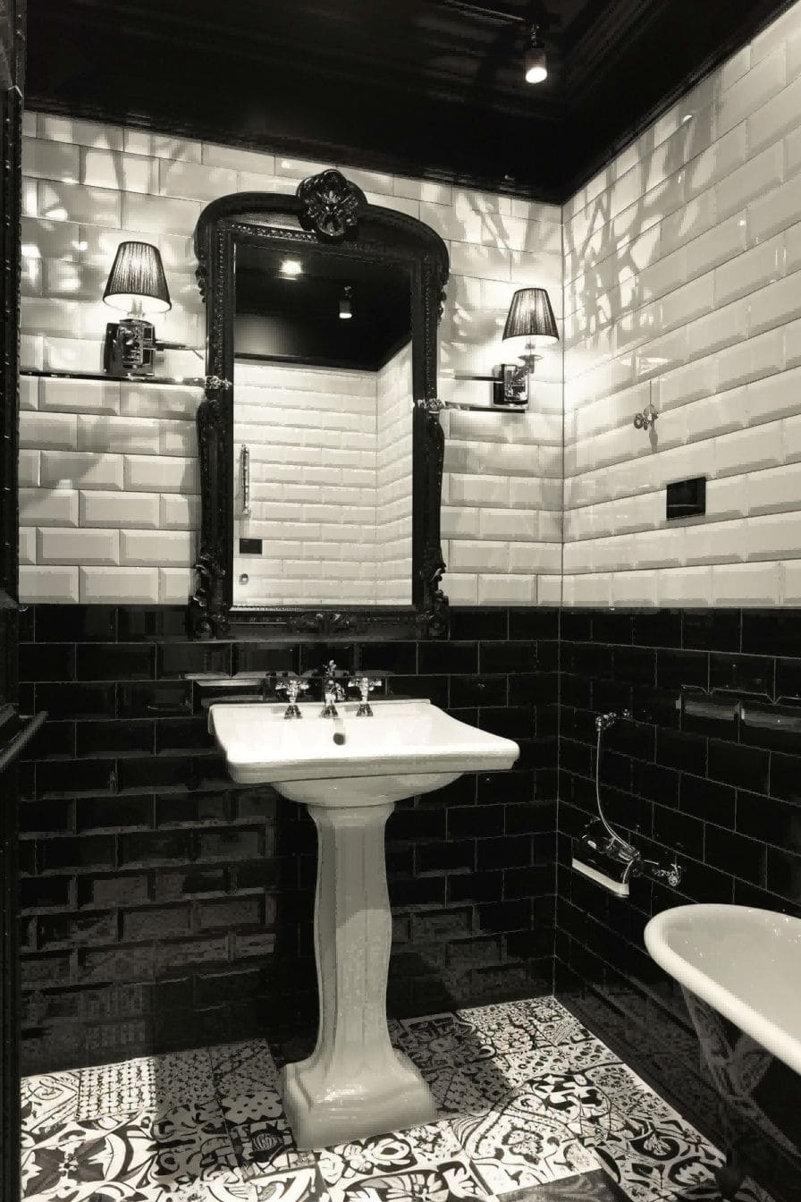 Choose classic black and white For Small Bathroom Dec 1711255290 3