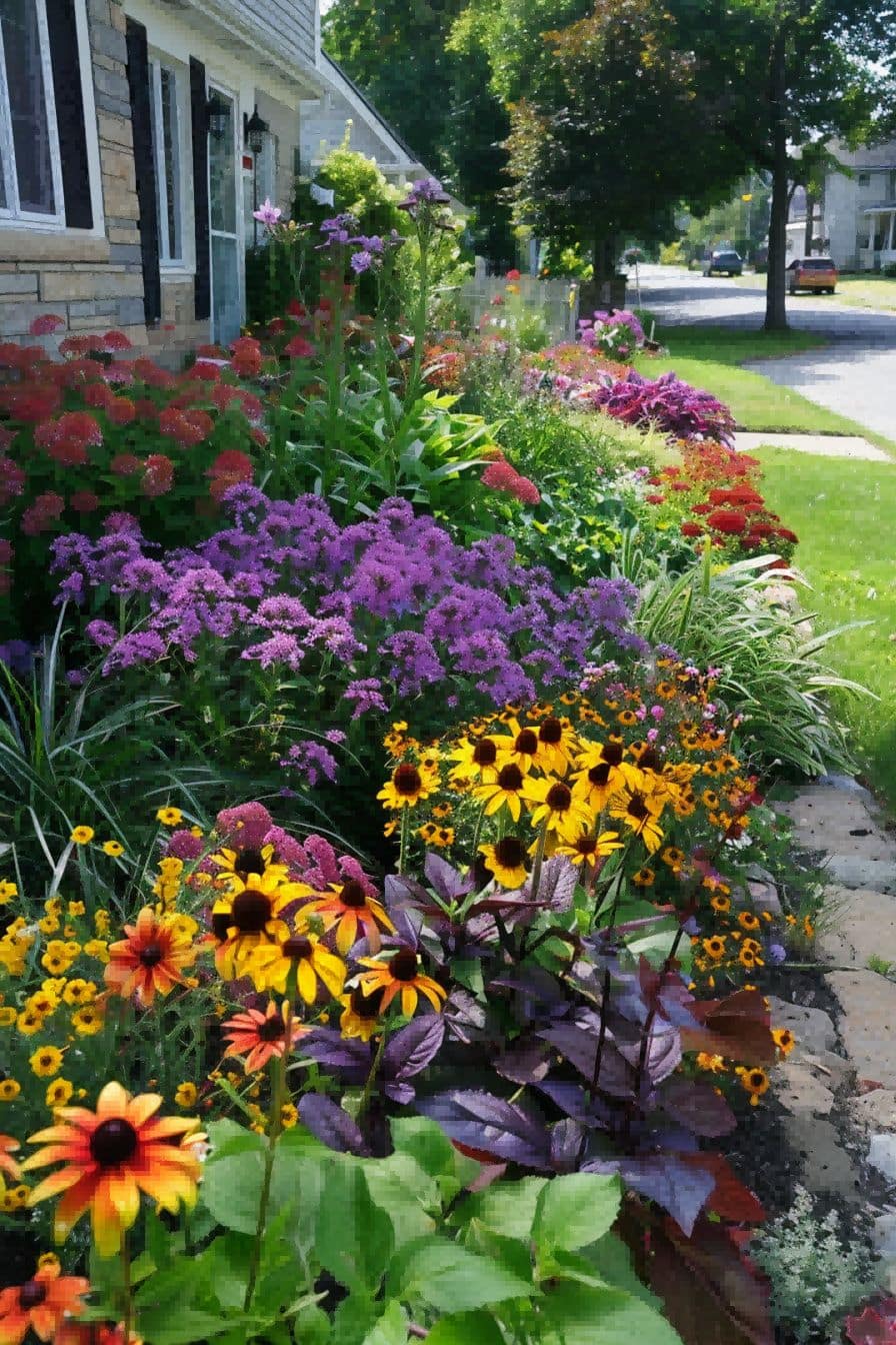 Colorful Curbside Garden For Garden Layout Ideas 1711341709 3