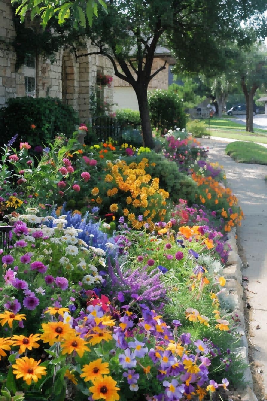 Colorful Curbside Garden For Garden Layout Ideas 1711341709 4