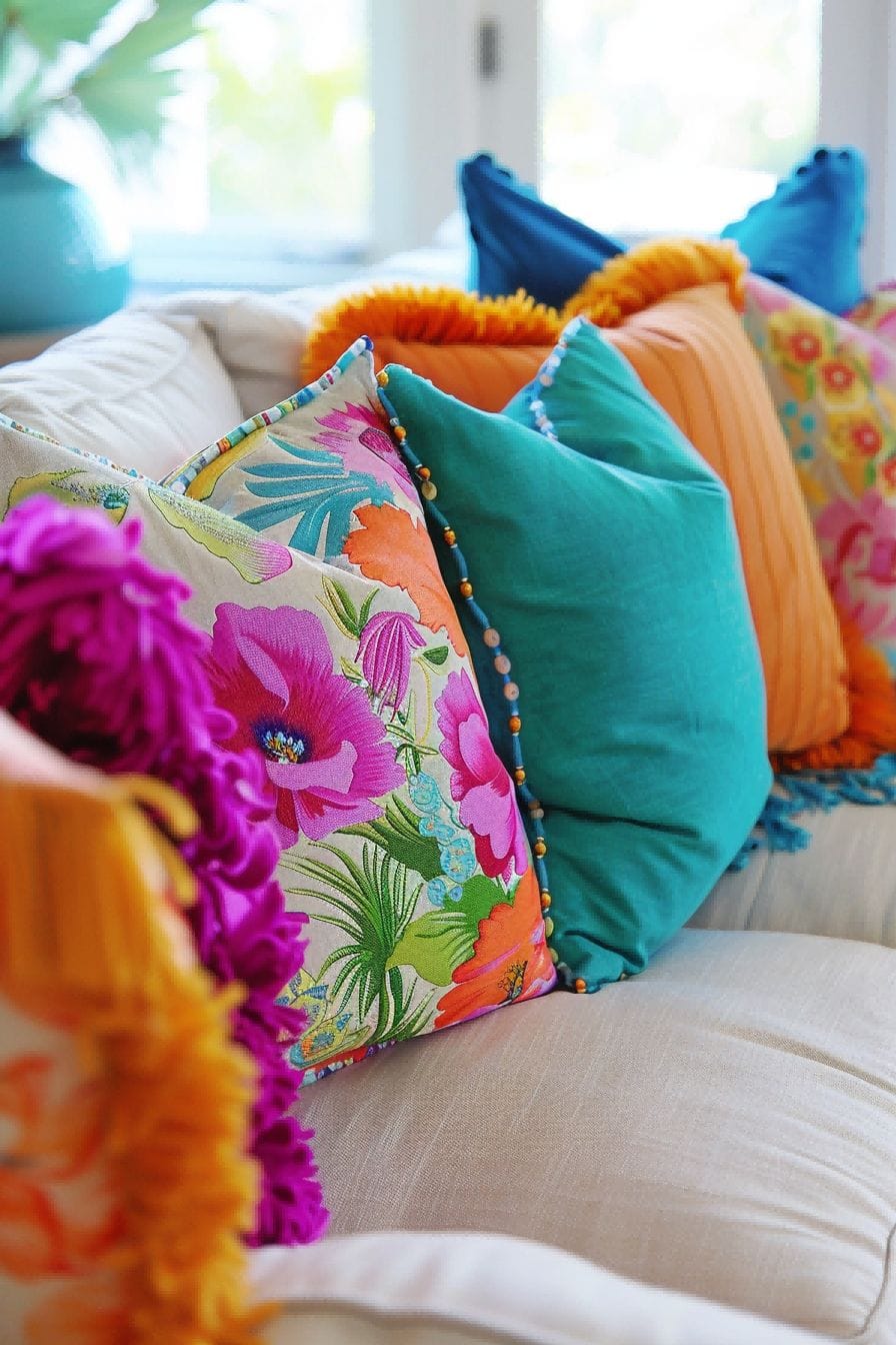 Colorful Throw Pillows for Girly Apartment decor 1710991730 2