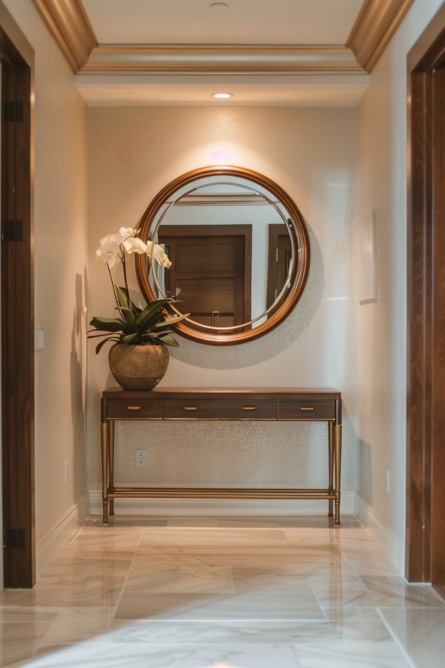Consider a Circular Brass Mirror for Entryway Decor 1710759885 2
