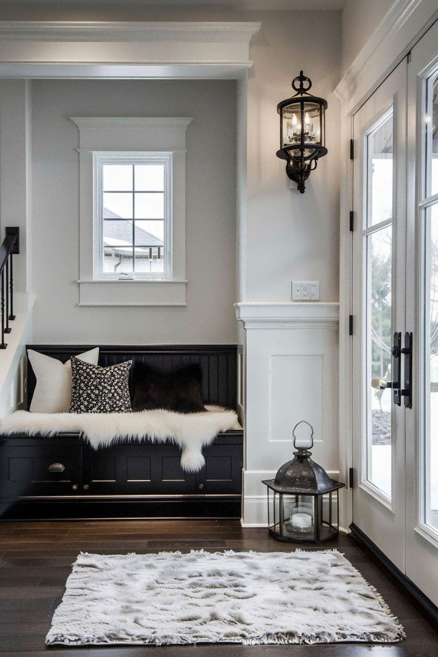 Cozy Seating in Black and White for Entryway Decor 1710758254 3