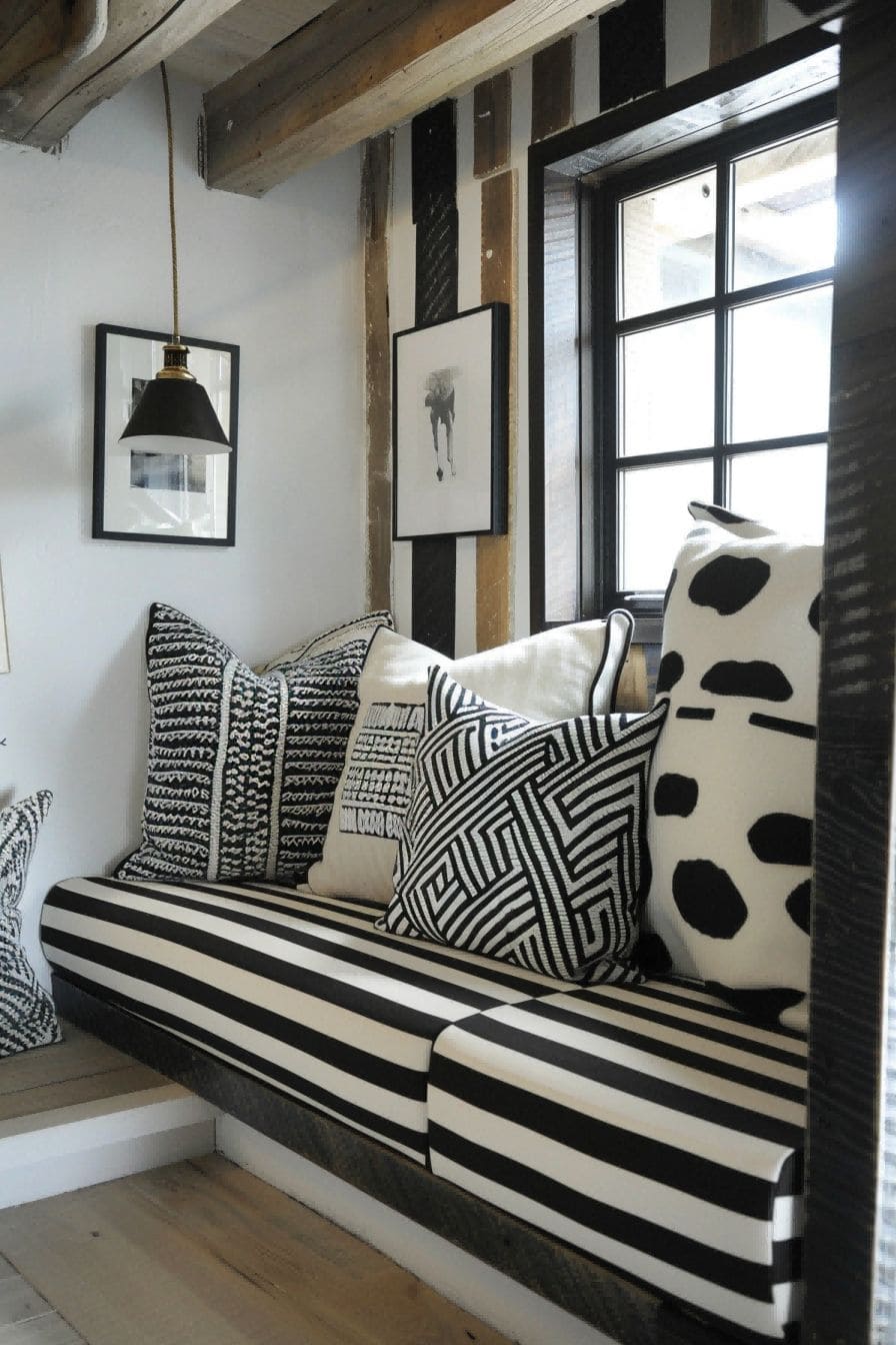Cozy Seating in Black and White for Entryway Decor 1710758254 4