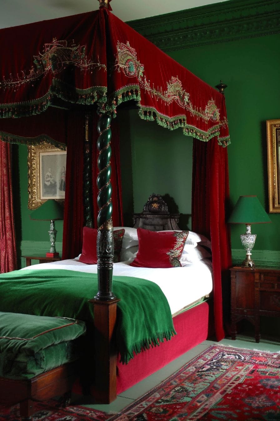 Crimson and Green for Bedroom Color Schemes 1711201609 1