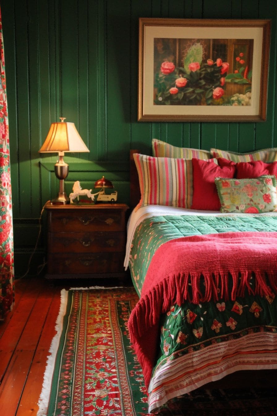 Crimson and Green for Bedroom Color Schemes 1711201609 4