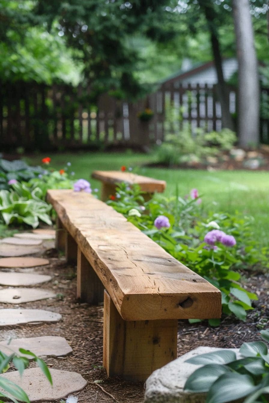 DIY Backyard Ideas Add Seating with a DIY Wooden Benc 1710083345 3