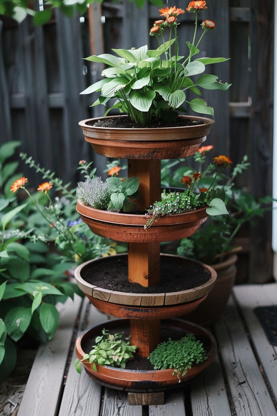DIY Backyard Ideas Build a Tiered Plant Stand 1710084300 2