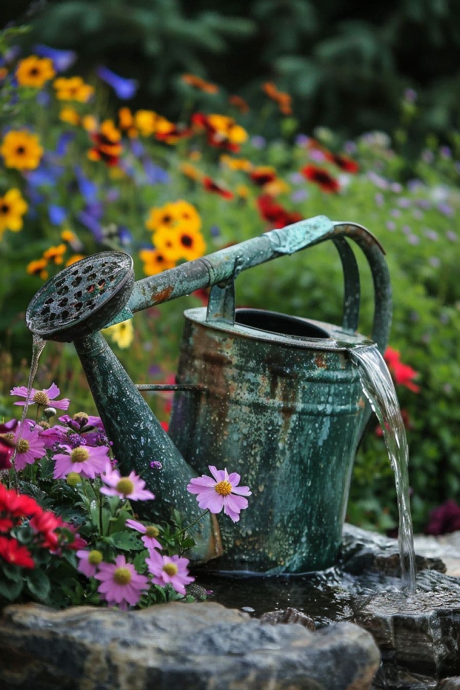 DIY Backyard Ideas Build a Watering Can Fountain 1710080633 3