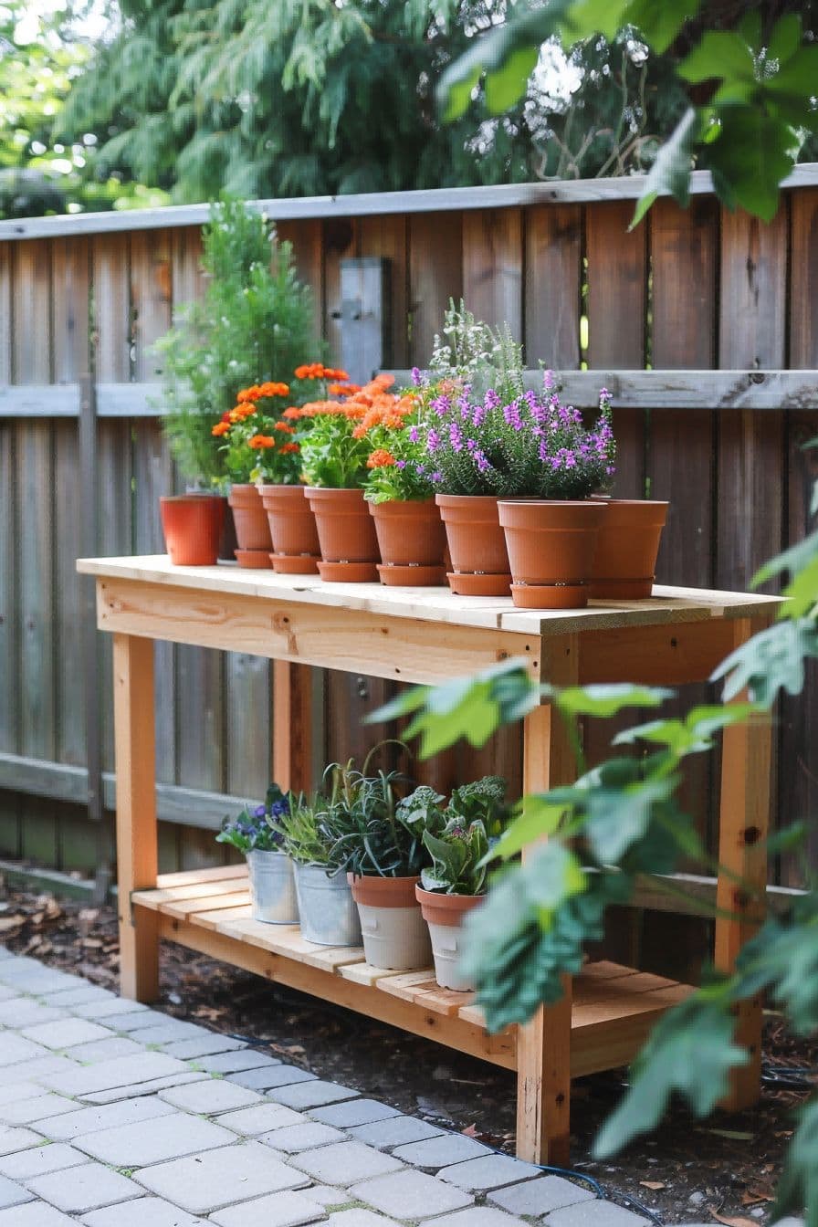 DIY Backyard Ideas DIY Cedar Potting Bench 1710082671 2