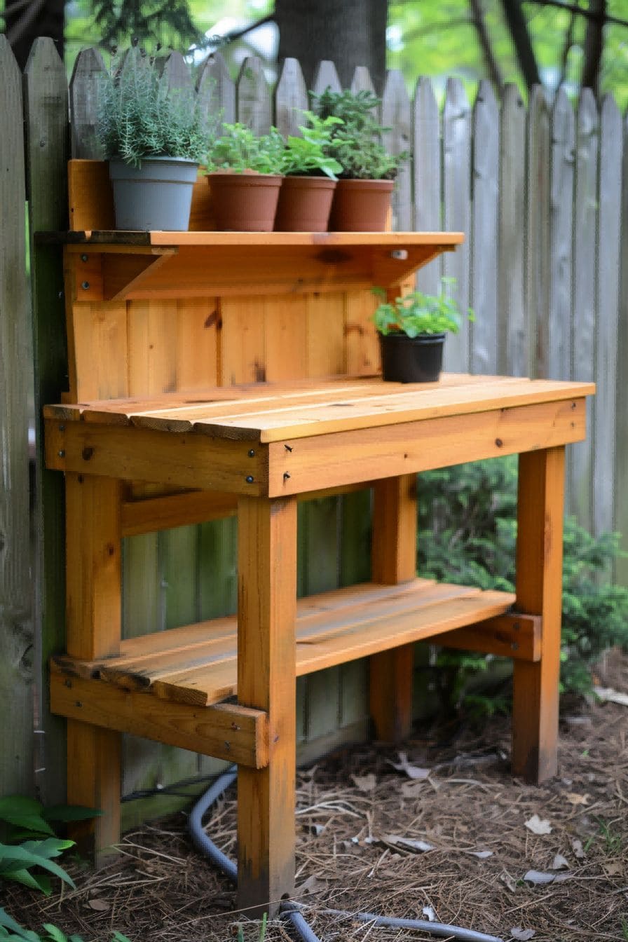 DIY Backyard Ideas DIY Cedar Potting Bench 1710082671 3