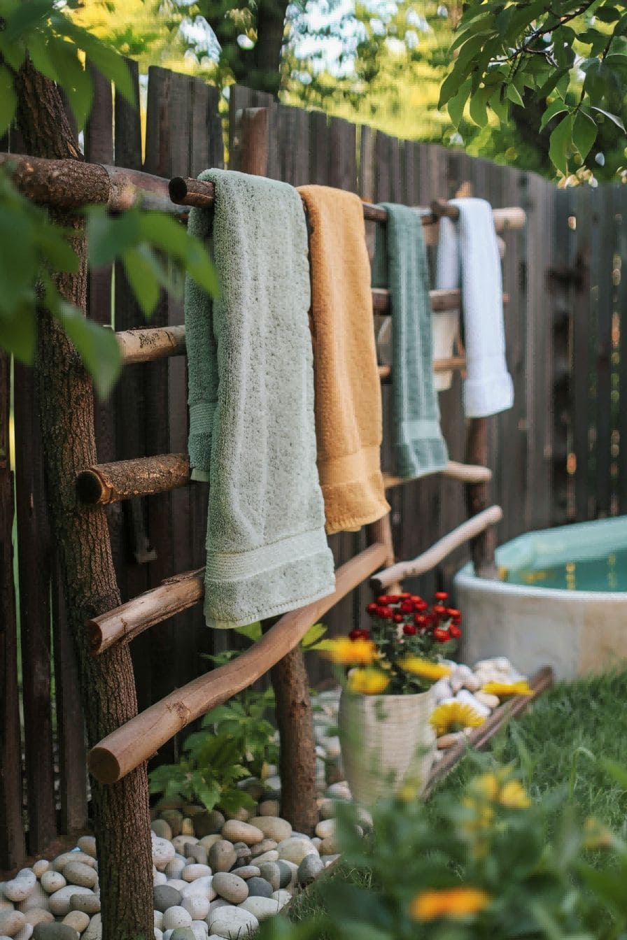 DIY Backyard Ideas Make Your Own Towel Rack 1710080813 3