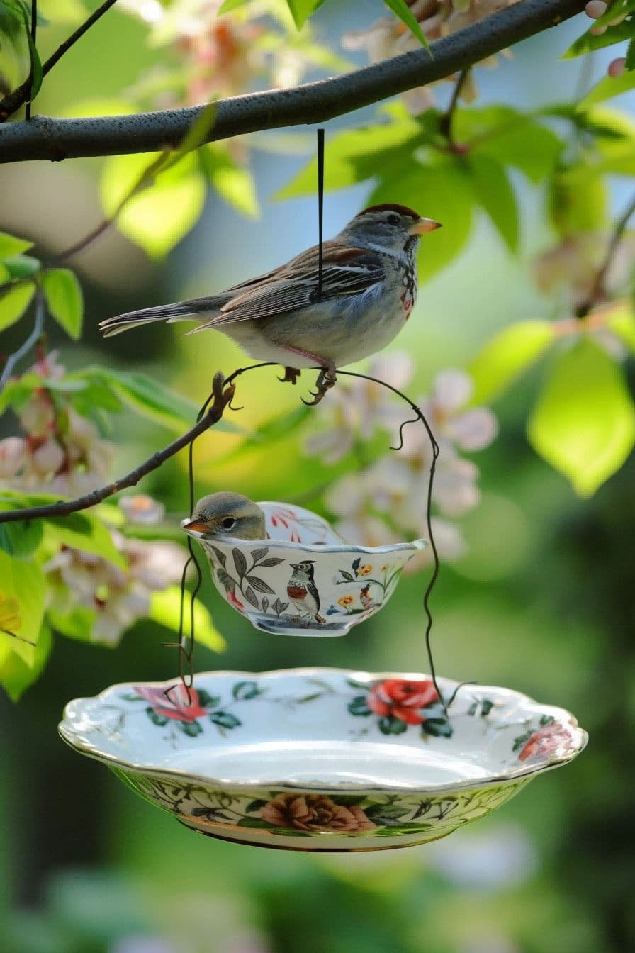 DIY Backyard Ideas Make a Bird Feeder Out of Dinnerwa 1710081238 1