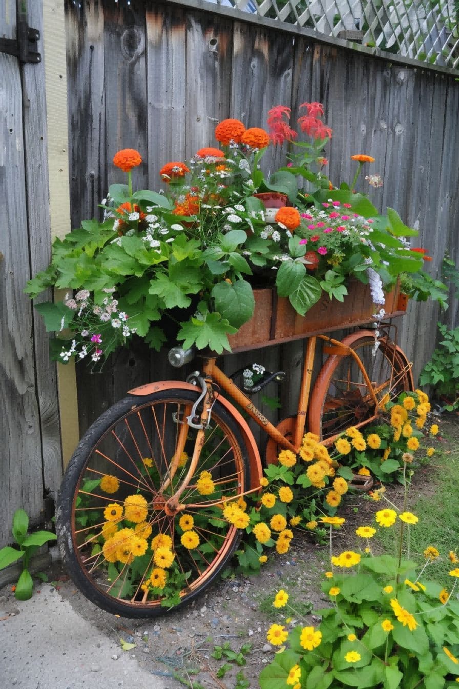 DIY Backyard Ideas Turn a Bike Into a Planter 1710079120 2