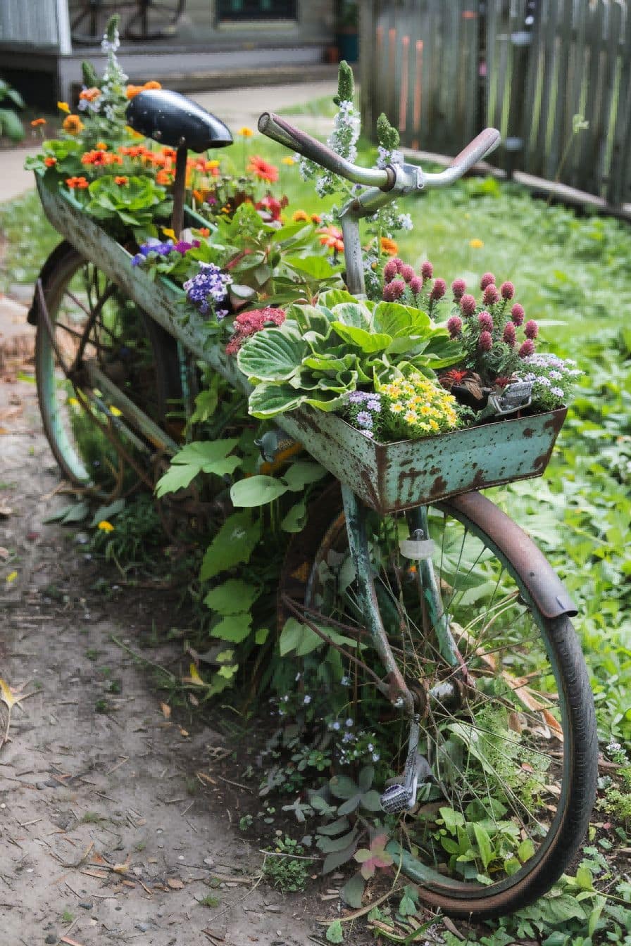 DIY Backyard Ideas Turn a Bike Into a Planter 1710079120 3