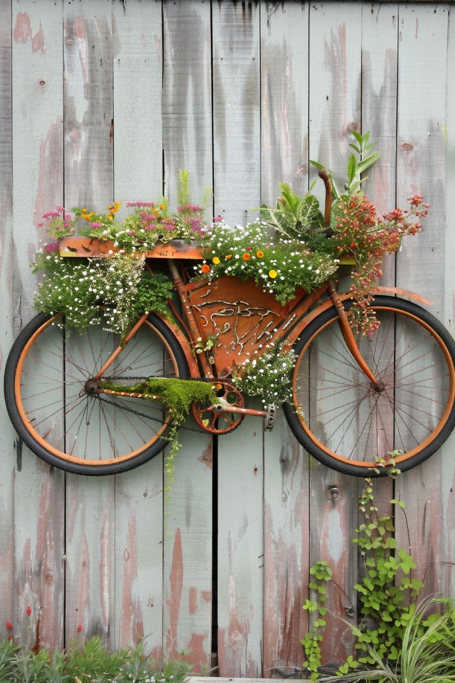 DIY Backyard Ideas Turn a Bike Into a Planter 1710079120 4
