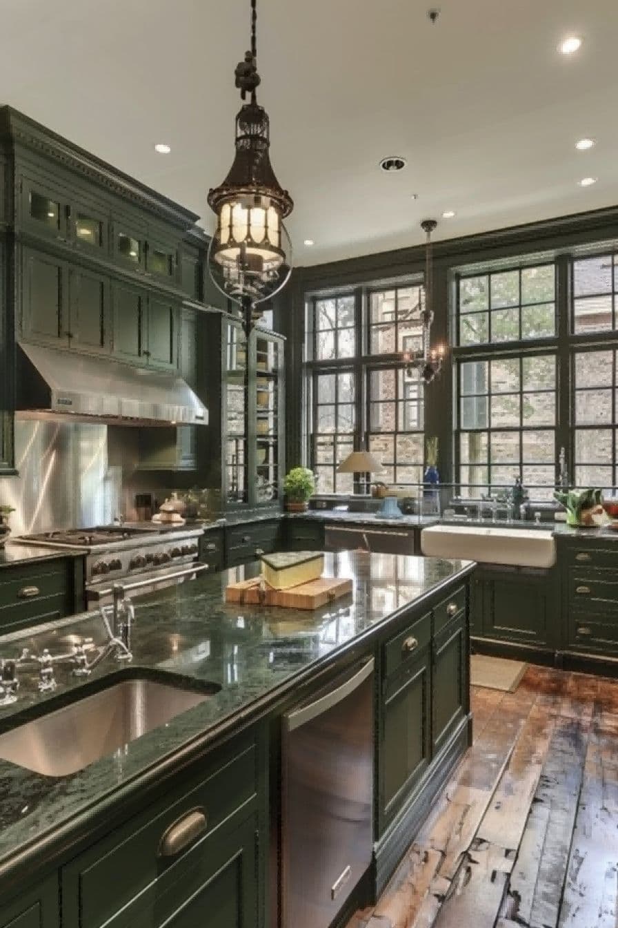 Forest Green Cabinets for Olive Green Kitchen 1710819458 1
