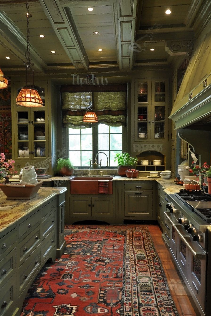 Forest Green Cabinets for Olive Green Kitchen 1710819458 3