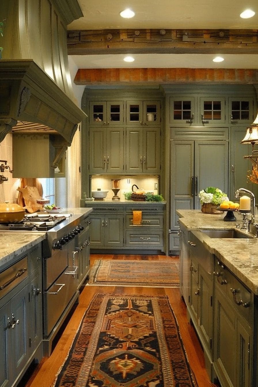 Forest Green Cabinets for Olive Green Kitchen 1710819458 4