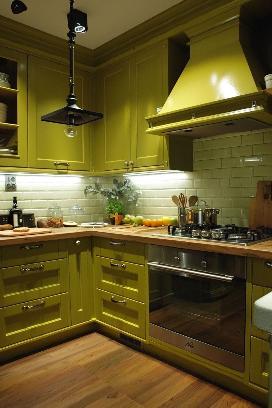 Give a Small Space a Big Effect for Olive Green Kitch 1710825657 2