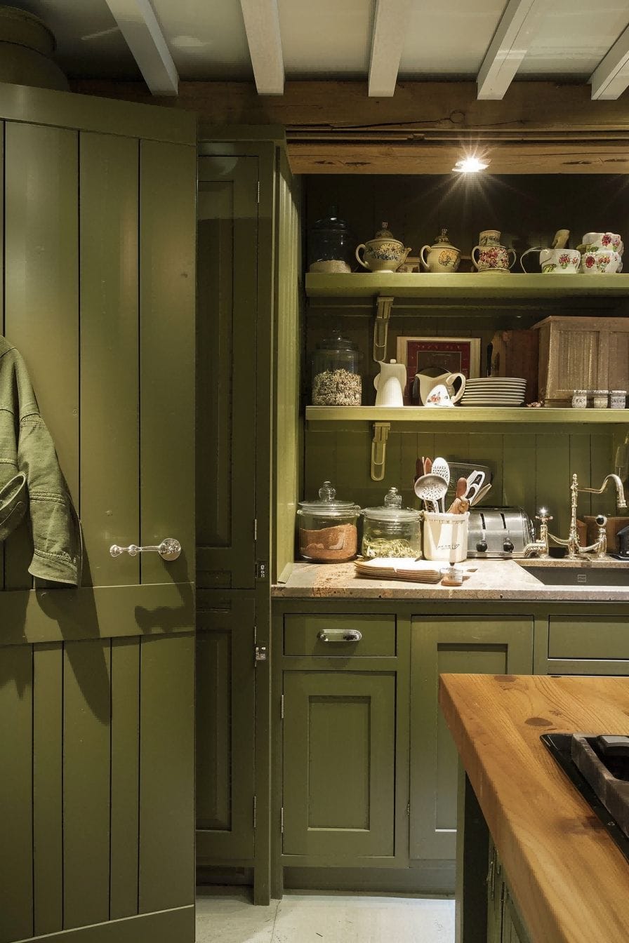 Give a Small Space a Big Effect for Olive Green Kitch 1710825657 4