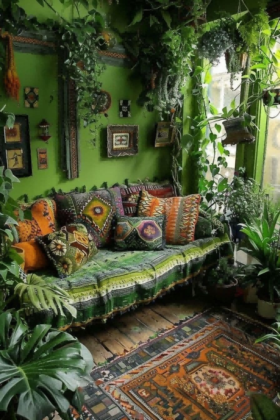 Go green For Boho Living Room Ideas 1711340440 2