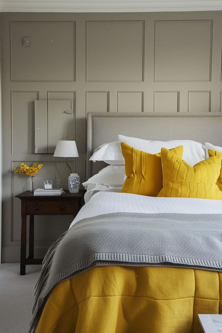 Gray Yellow and White for Bedroom Color Schemes 1711200722 2