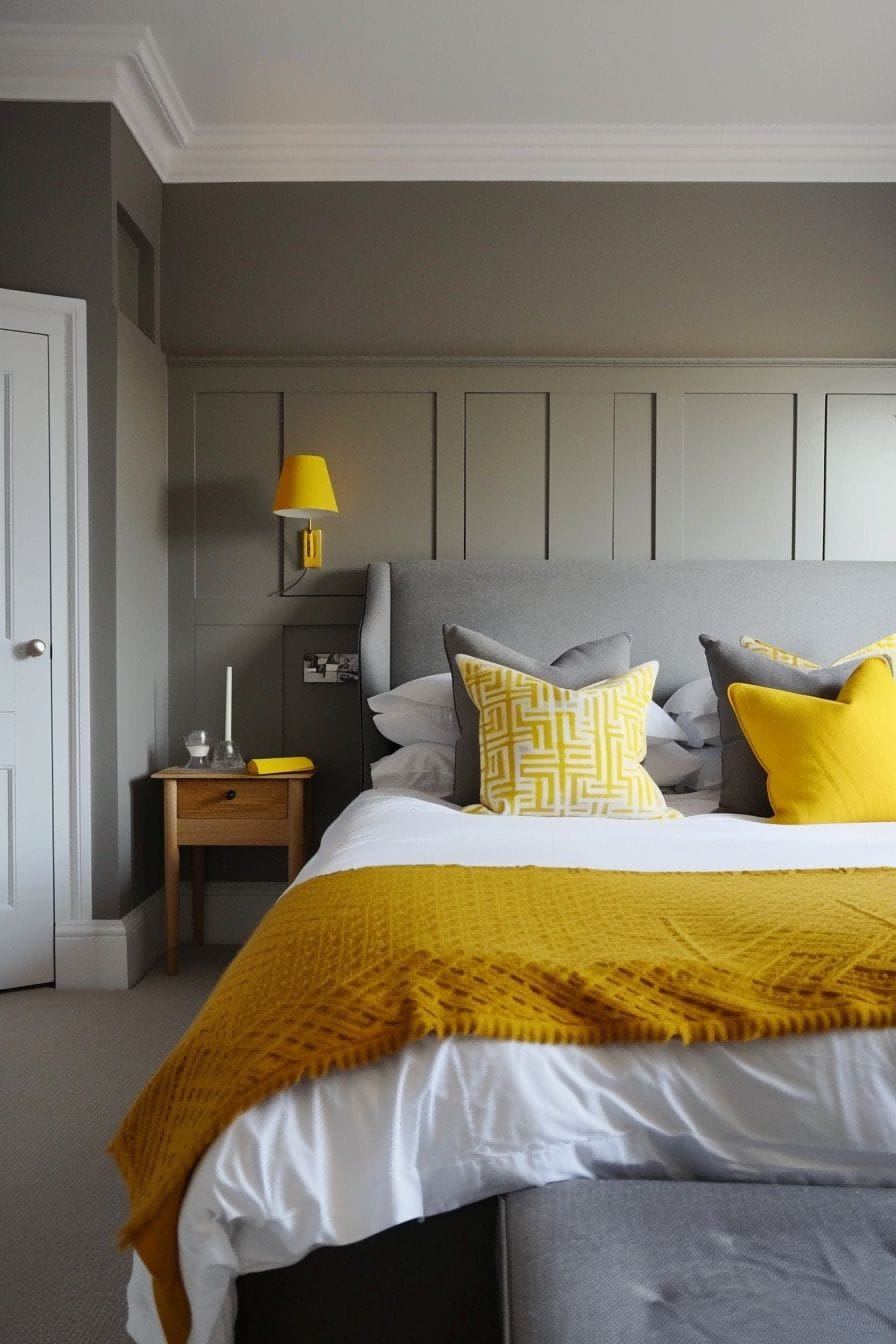 Gray Yellow and White for Bedroom Color Schemes 1711200722 3
