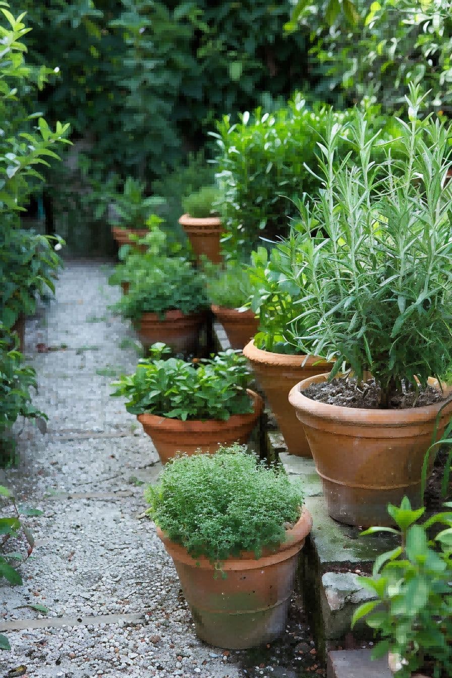 Herb Garden in Terracotta Pots For Garden Layout Idea 1711336032 2