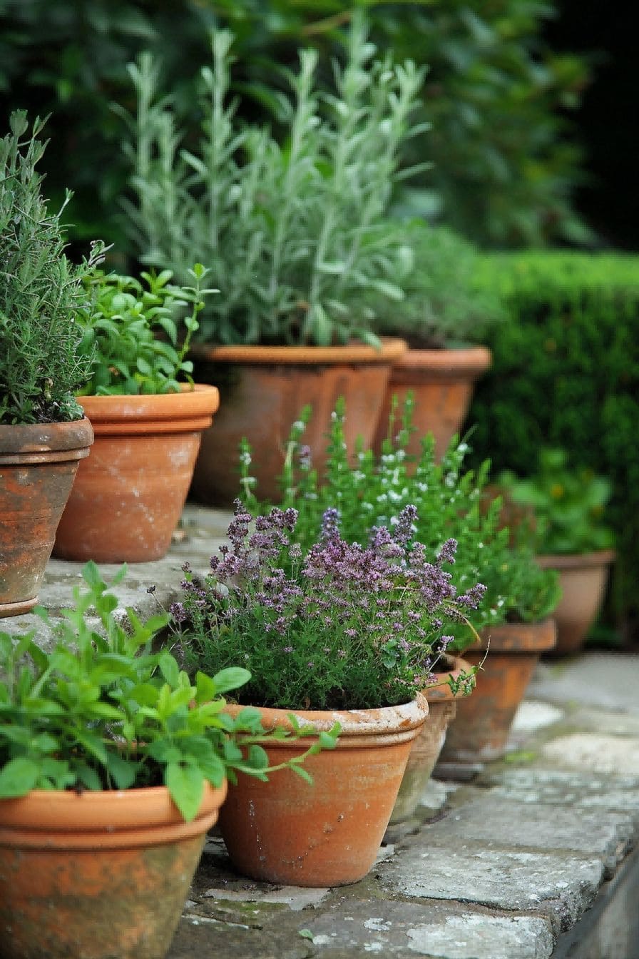 Herb Garden in Terracotta Pots For Garden Layout Idea 1711336032 3