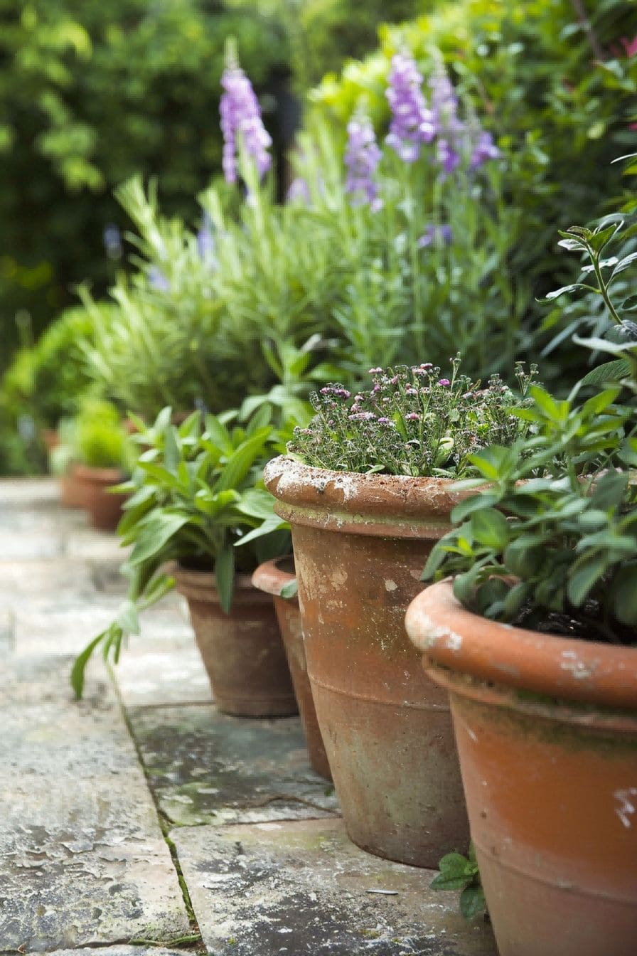 Herb Garden in Terracotta Pots For Garden Layout Idea 1711336032 4