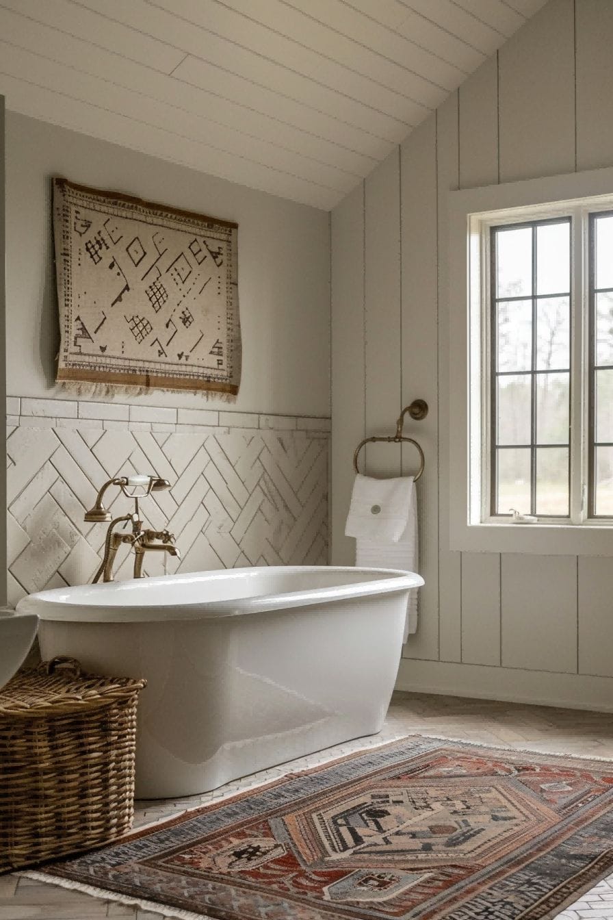 Herringbone Tile For farmhouse bathroom ideas 1711294012 1