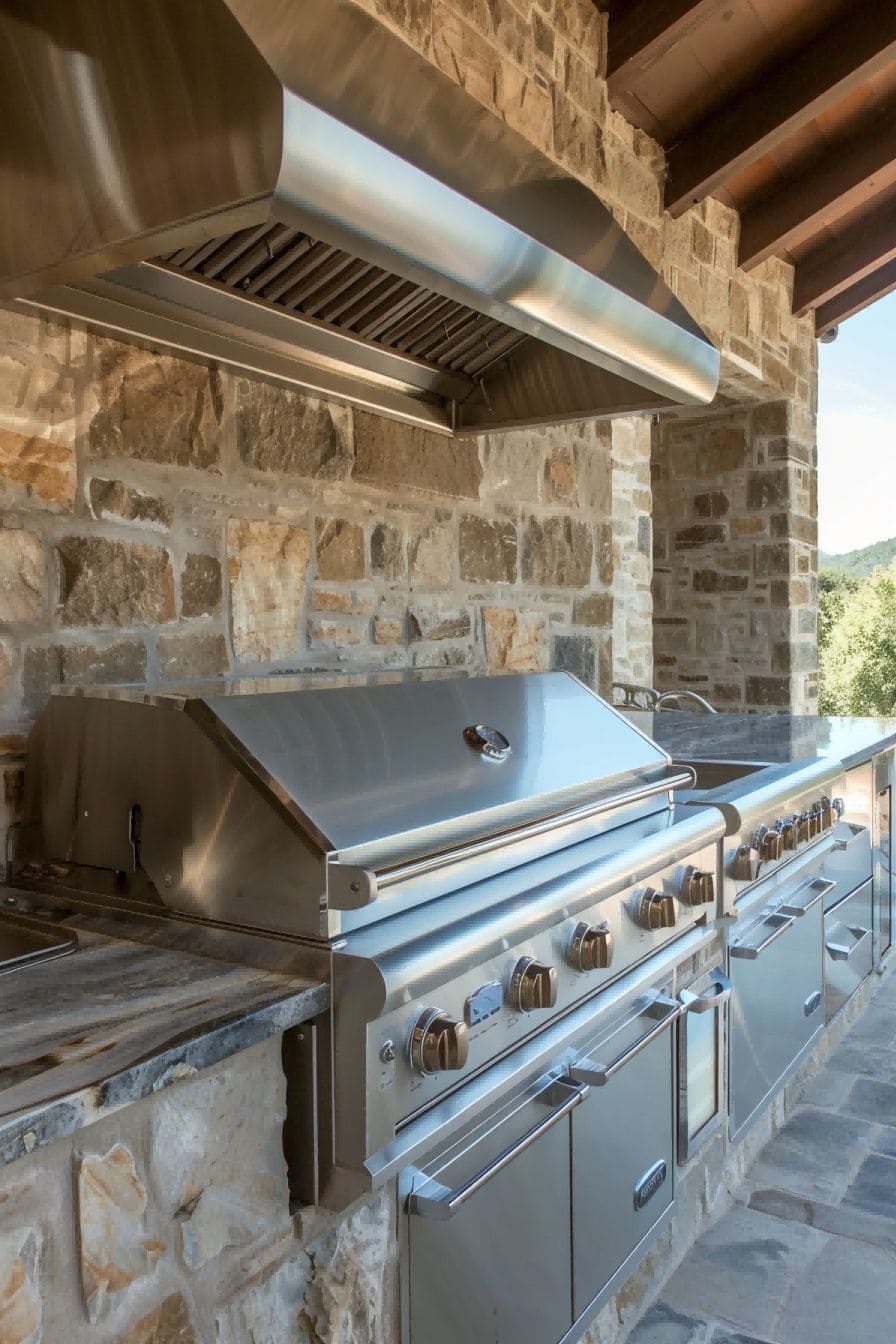 Integrated Grill and Cooktop in Outdoor Kitchen 1710497611 1