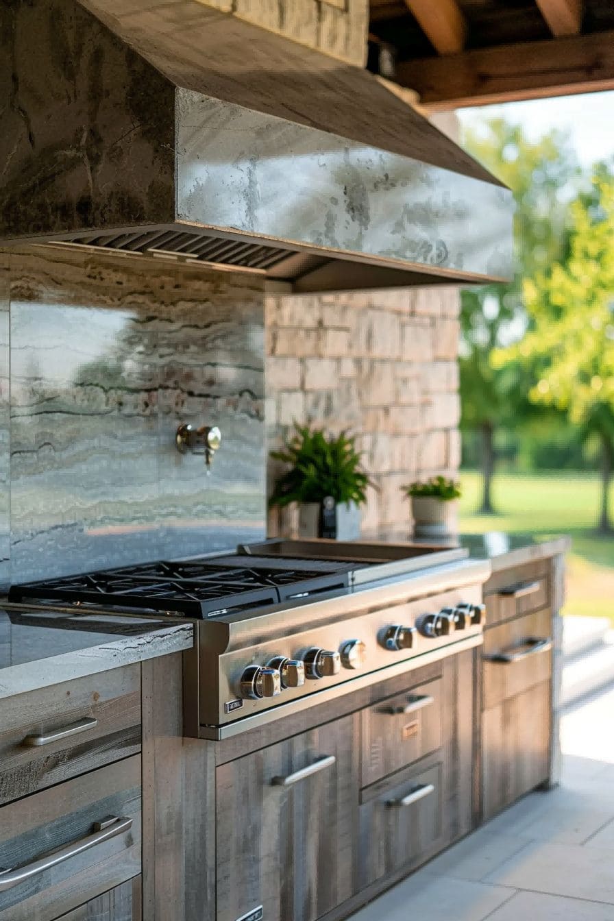 Integrated Grill and Cooktop in Outdoor Kitchen 1710497611 2