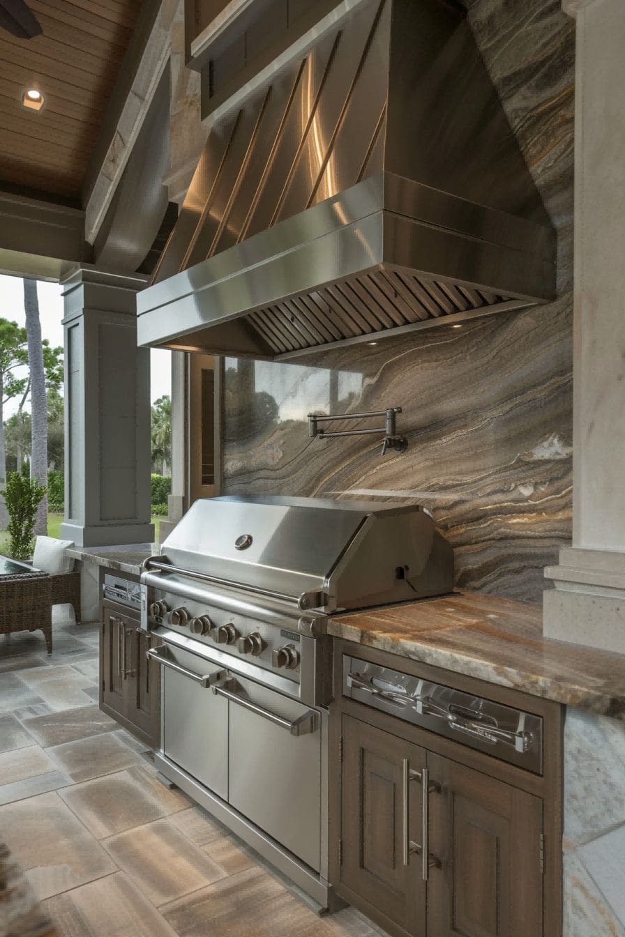 Integrated Grill and Cooktop in Outdoor Kitchen 1710497611 3